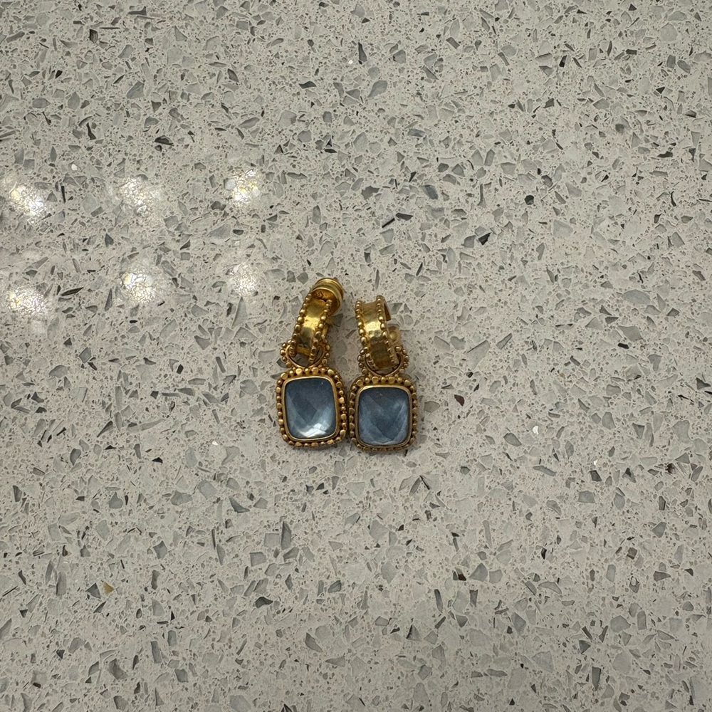 Julie Vos Gold and blue Earrings with Elegant Design